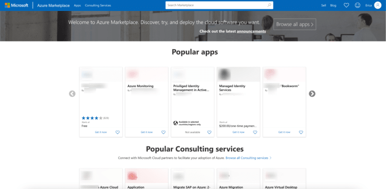 azure marketplace example