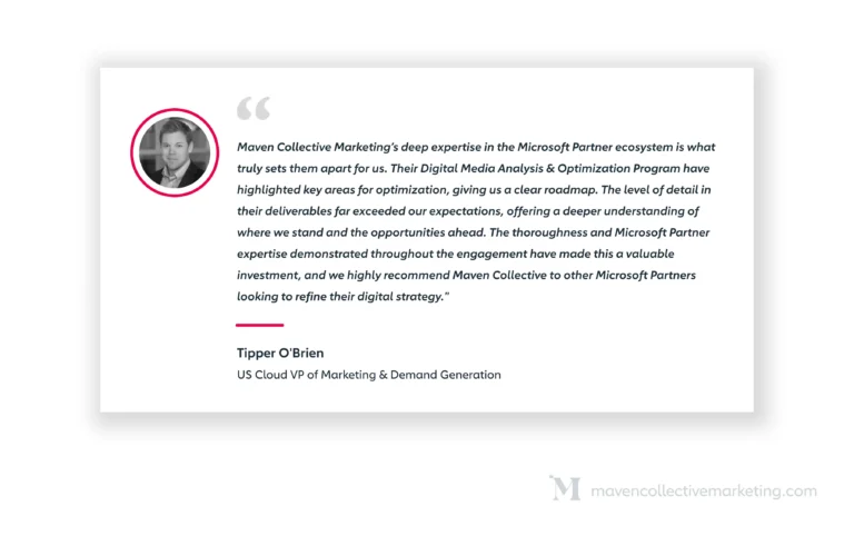 US Cloud Tipper O’Brien Testimonial for Maven Collective Marketing