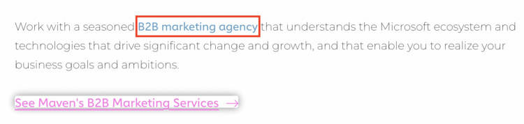 Screenshot Showing Use of Anchor Text