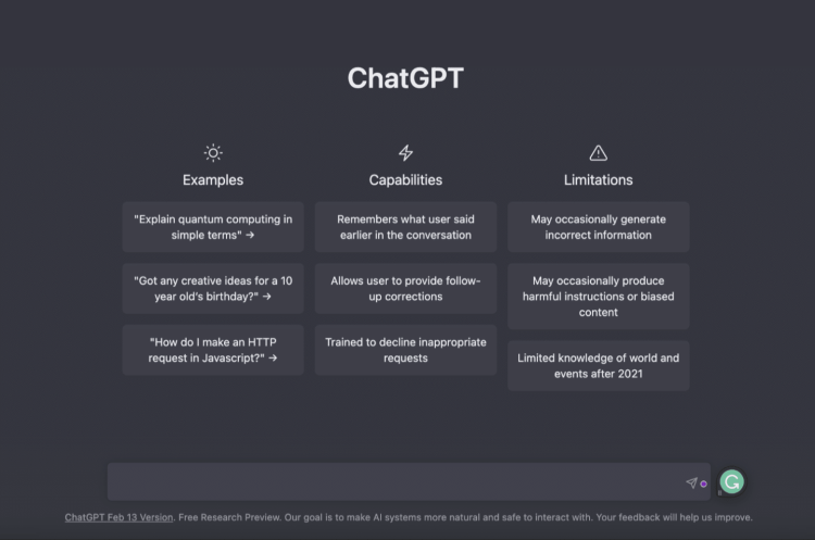 screenshot of chatgpt