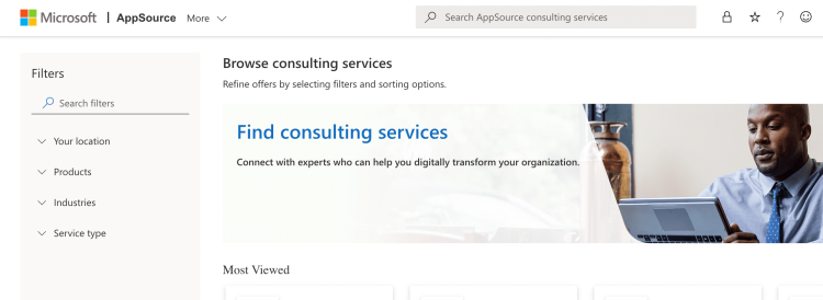 appsource consulting screenshot
