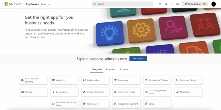 microsoft appsource homepage